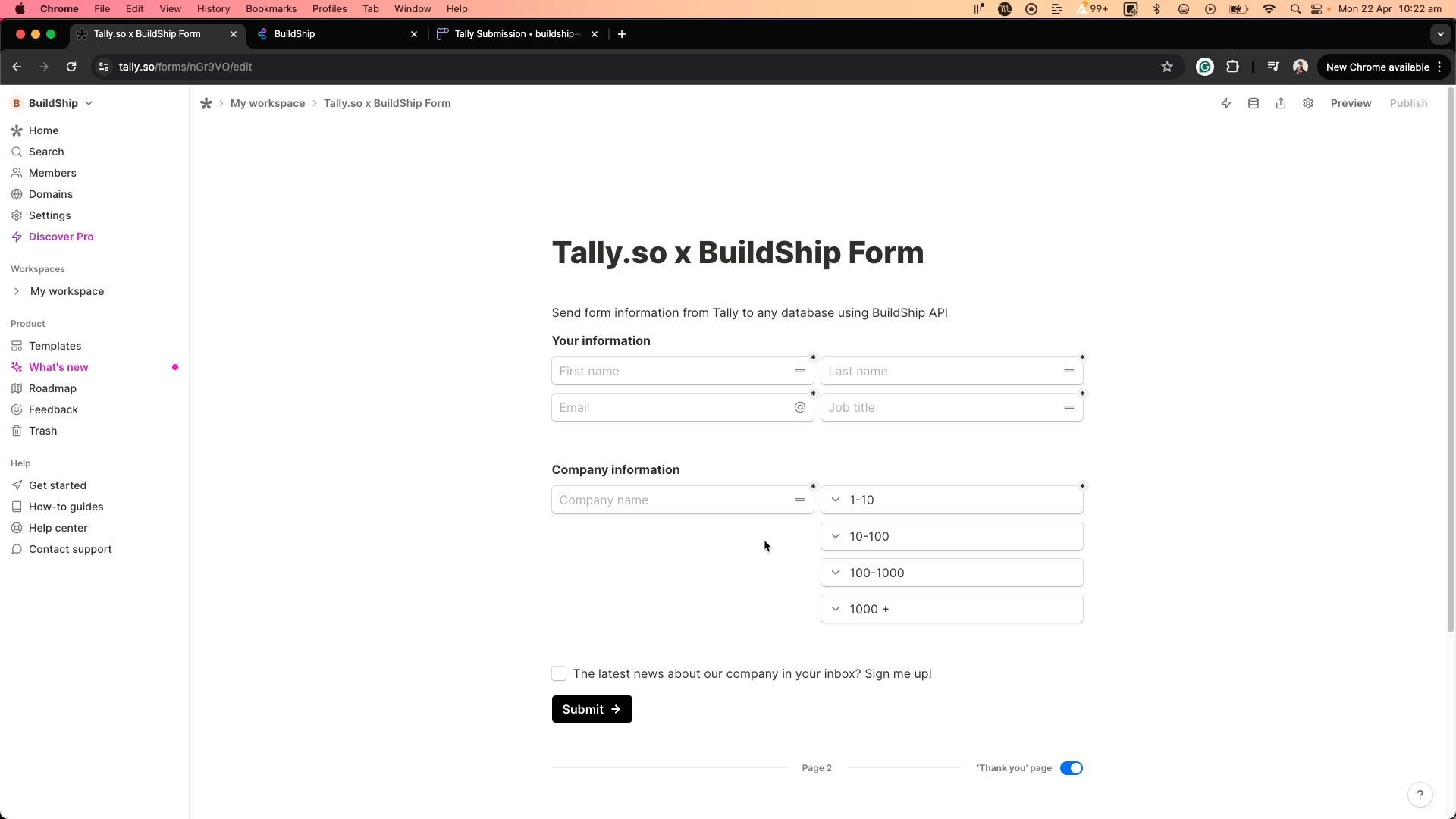 Tally.so x BuildShip - Descript