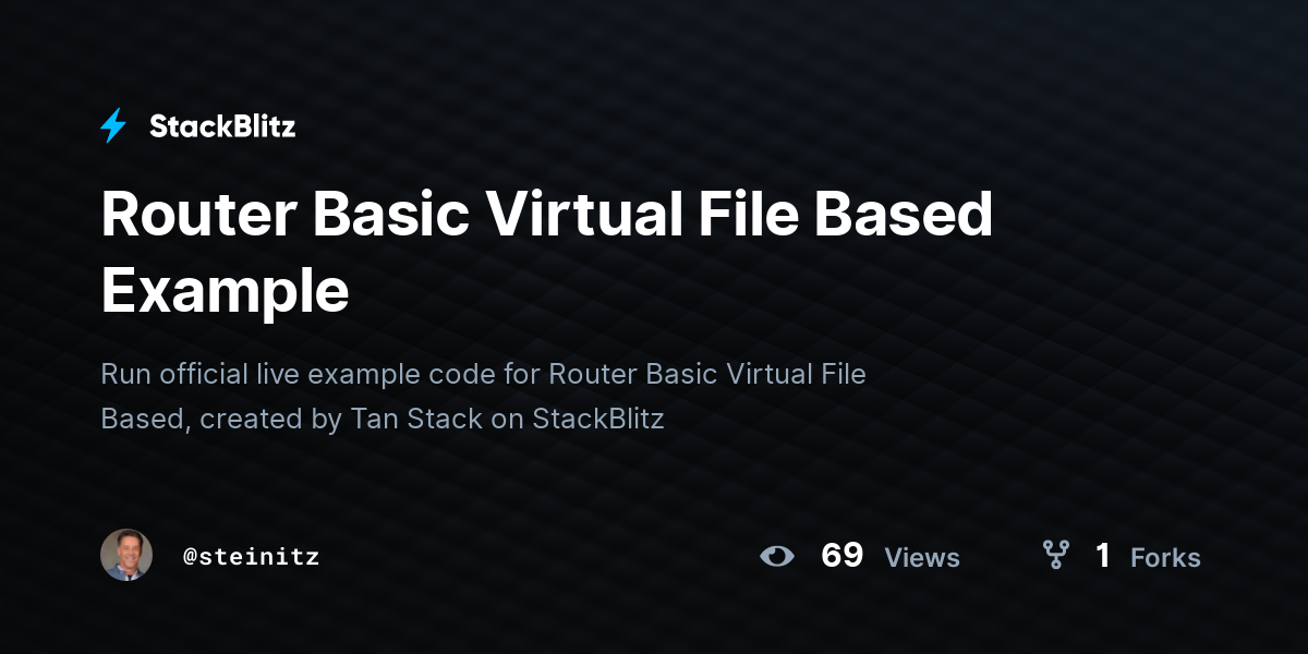 Router Basic Virtual File Based Example - StackBlitz