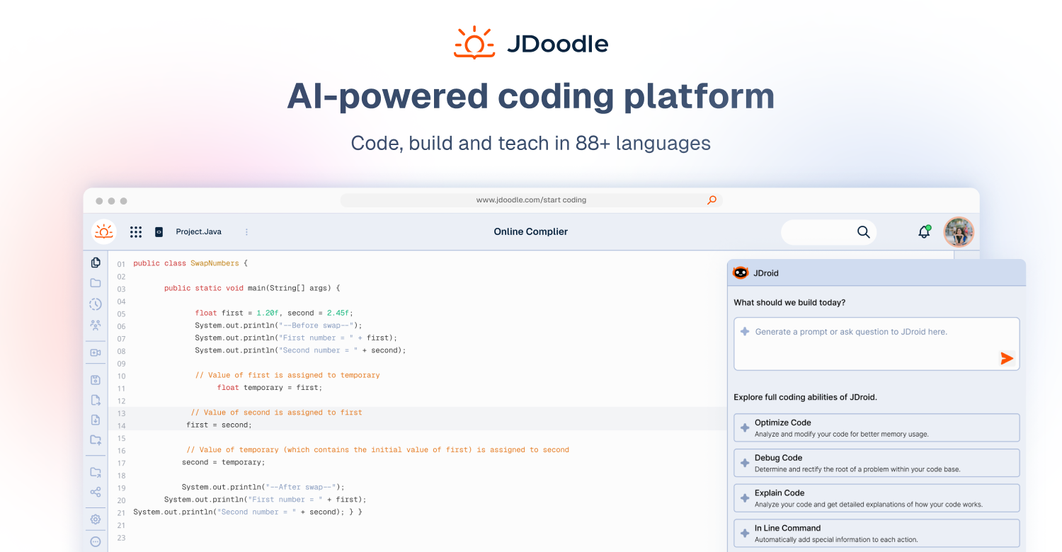 JDoodle - Online Compiler, Editor for Java, C/C++, etc