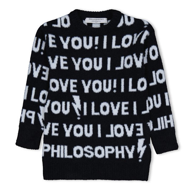 PHILOSOPHY DI LORENZO SERAFINI: PHILOSOPHY DI LORENZO SERAFINI Kids' All Over Print Crew Neck Jumper