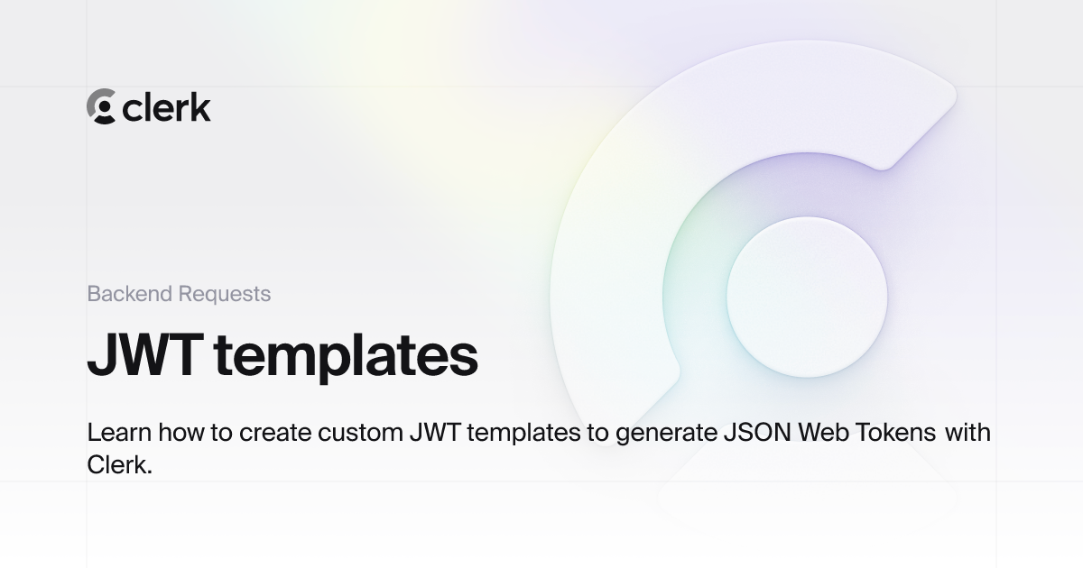 Backend Requests: JWT templates