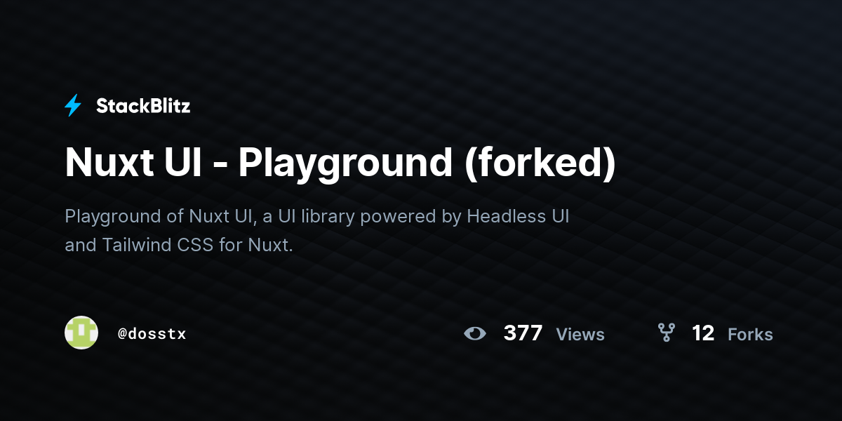 Nuxt UI - Playground (forked) - StackBlitz