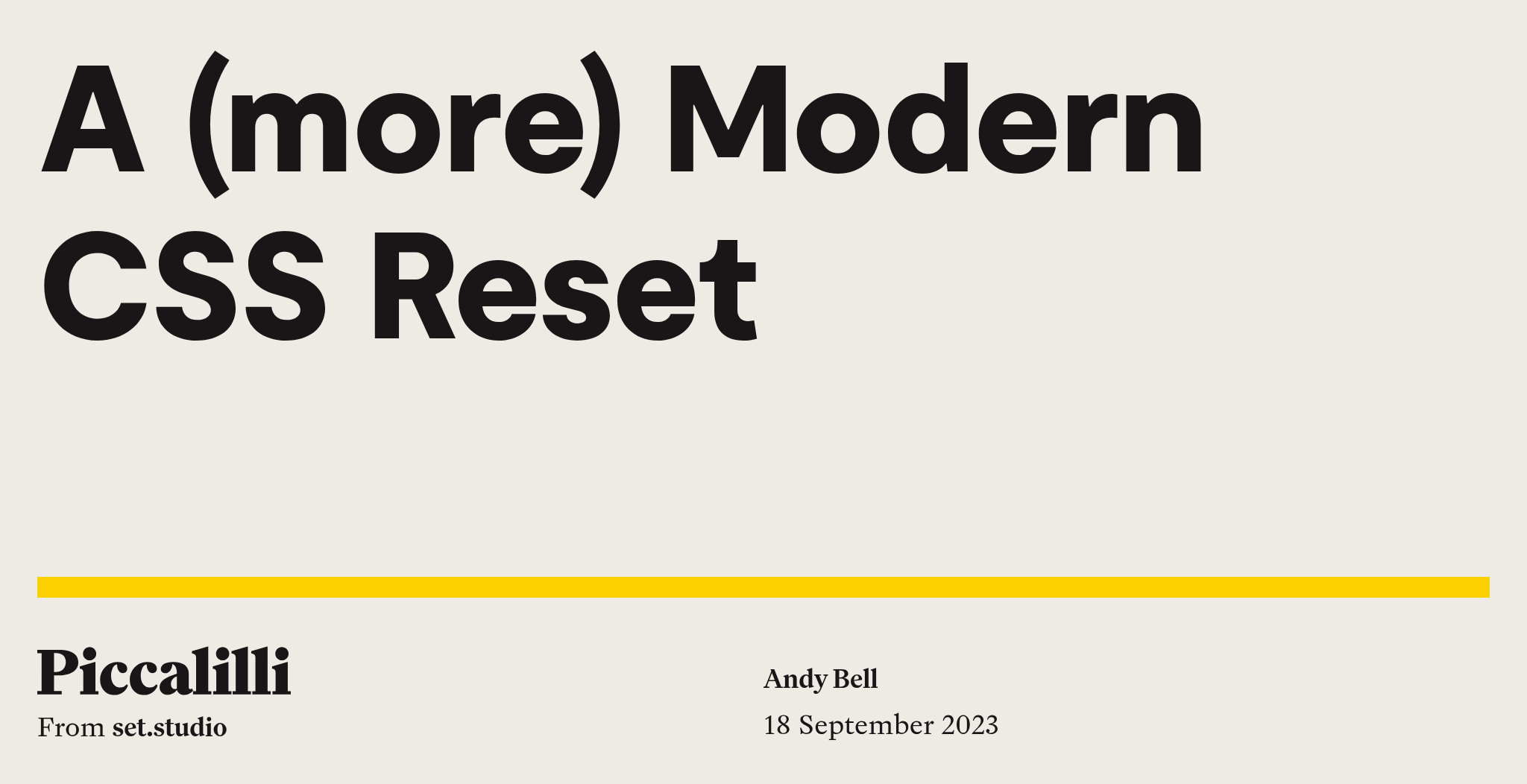 A (more) Modern CSS Reset