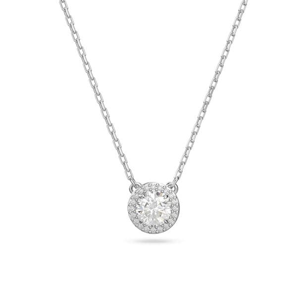 Swarovski: Swarovski Una Angelic pendant Round cut Pavé White Rhodium plated