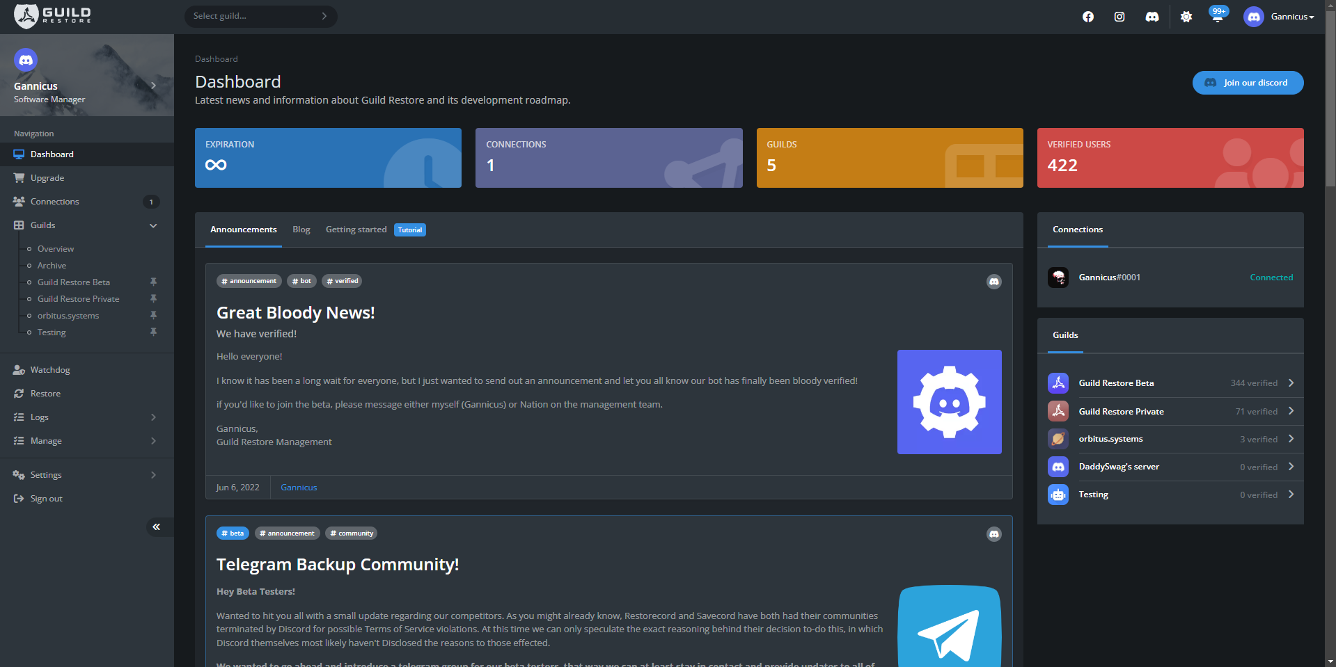 Guild Restore | Discord App Directory