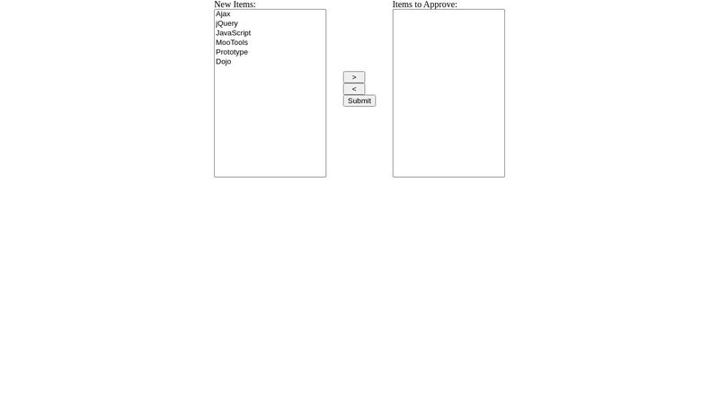 Moving items between listboxes