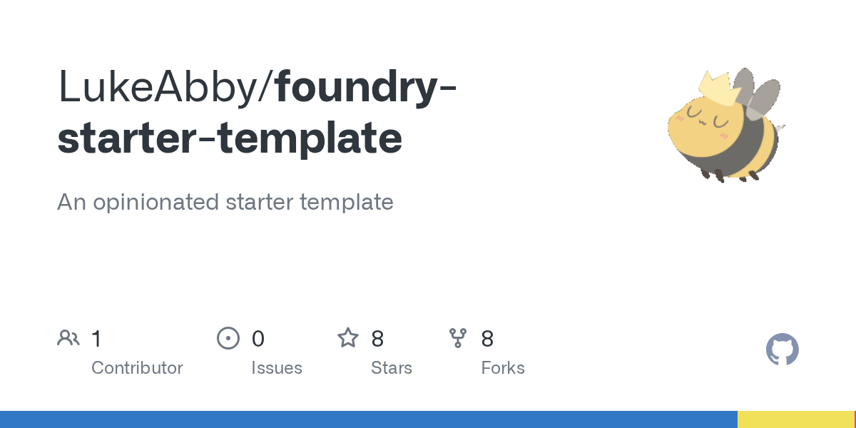 I have this template: https://github.com/LukeAbby/foundry-starter ...