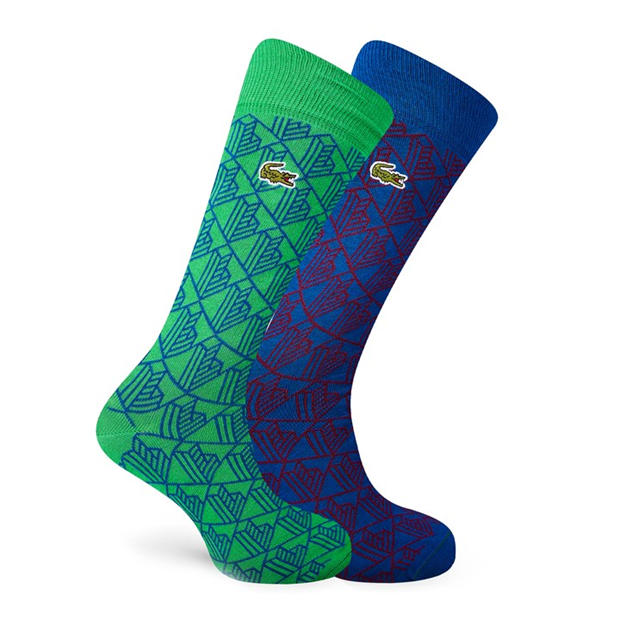 Lacoste: Lacoste 2 pack  Monogram Jacquard Socks