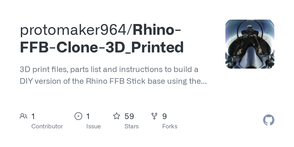 GitHub - protomaker964/Rhino-FFB-Clone-3D_Printed: 3D print files, ...