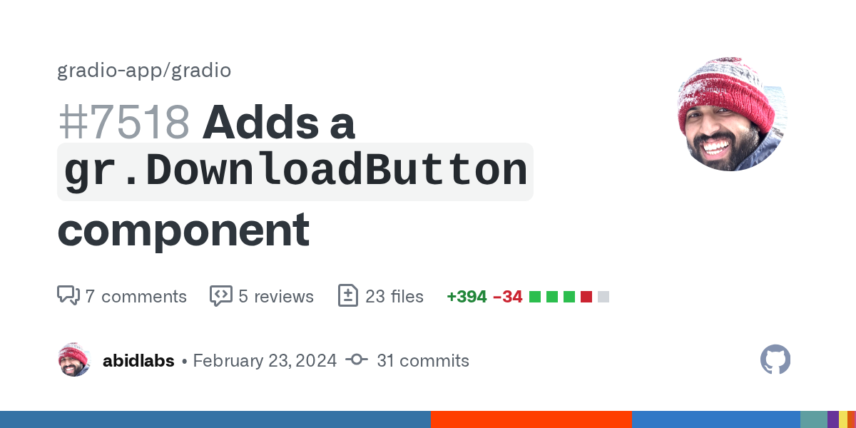 Adds a `gr.DownloadButton` component by abidlabs · Pull Request #75...