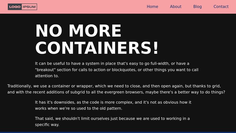 Using grid instead of containers/wrappers