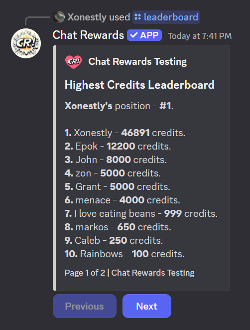 Leaderboard
