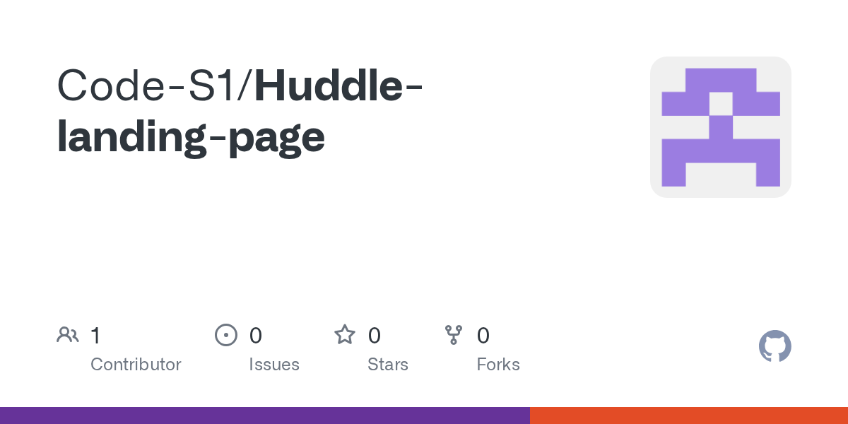 GitHub - Code-S1/Huddle-landing-page