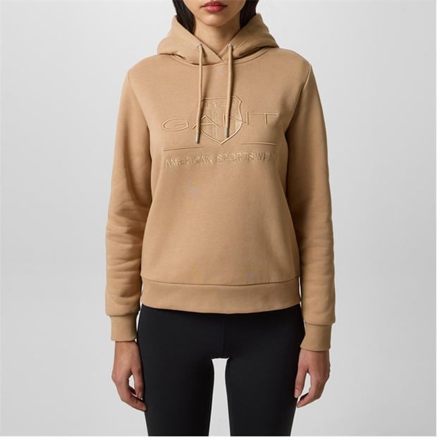 Gant: Gant Tonal Logo Archive Shield Hoodie