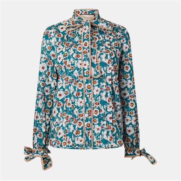 GUCCI: GUCCI Women's Patterned Long Sleeve Tailored Fit Shirt