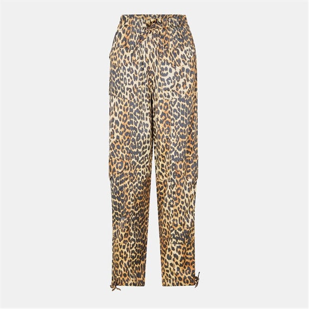GANNI: GANNI Women's Satin Print Cuffed Trousers
