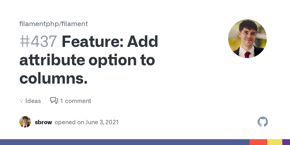 Feature: Add attribute option to columns. · filamentphp filament · ...