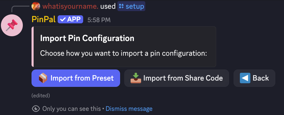 Import Preset