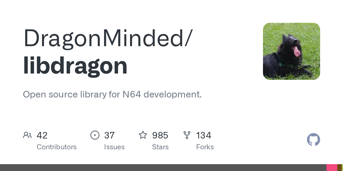 GitHub - DragonMinded/libdragon: Open source library for N64 develo...