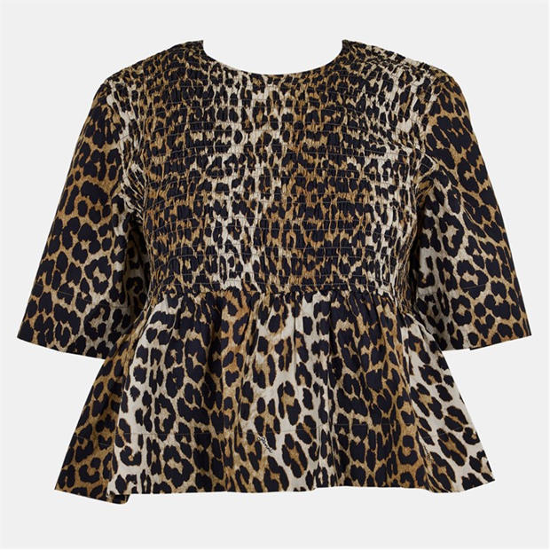 GANNI: GANNI Women's Smock Short Sleeve Blouse