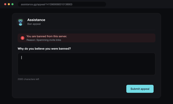 Ban Appeals