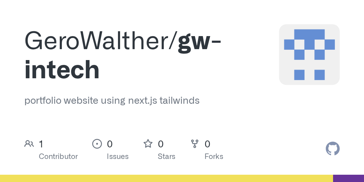 GitHub - GeroWalther/gw-intech: portfolio website using next.js tai...