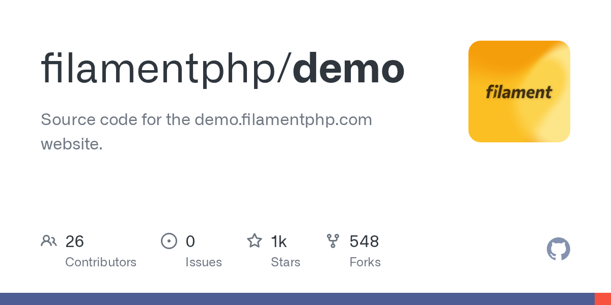 GitHub - filamentphp/demo at e248cd0a5286907edae5e79c9d07f08710f76336