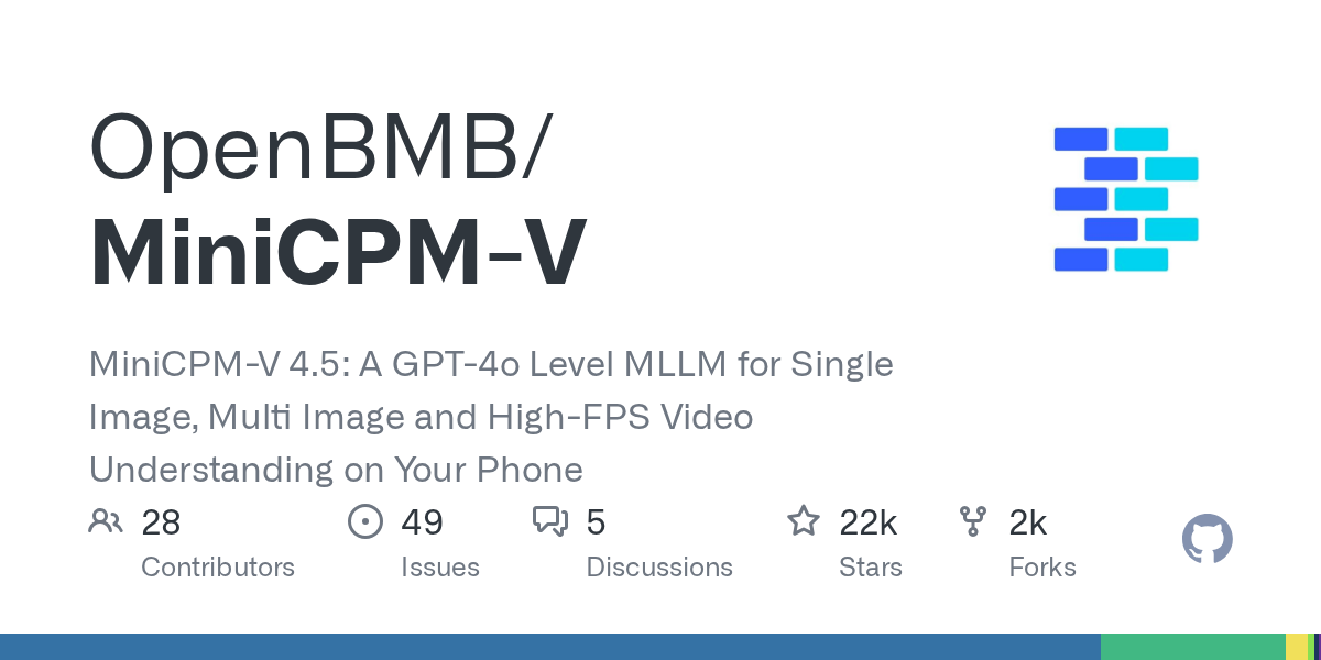 GitHub - OpenBMB/MiniCPM-V: MiniCPM-V 2.6: A GPT-4V Level MLLM for ...